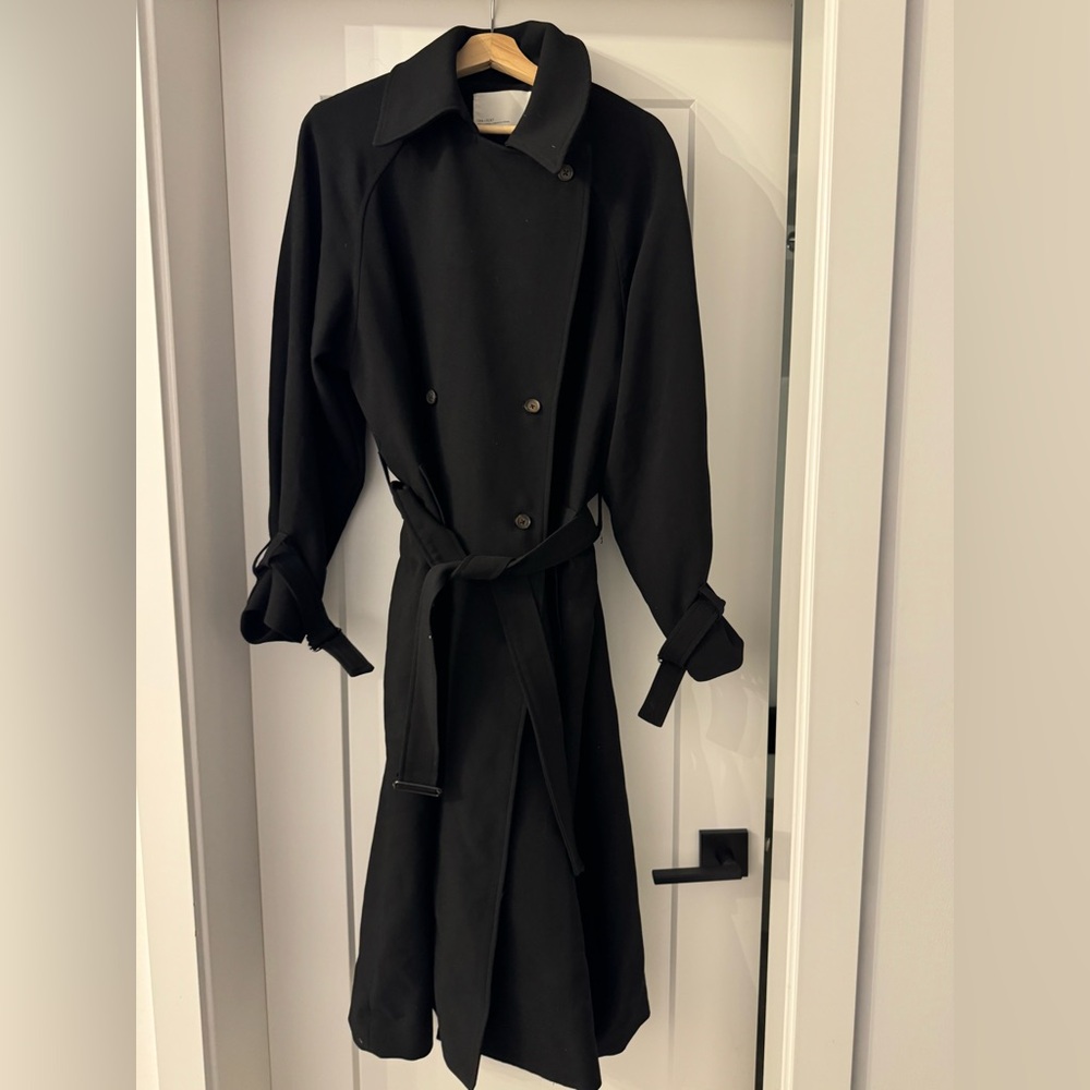 OAK + FORT Elegant Black Trench Coat